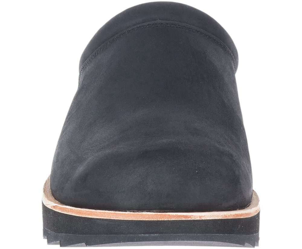 Merrell Slip Ons Black - Juno Clog Leather - Mens 80AOPGDJR